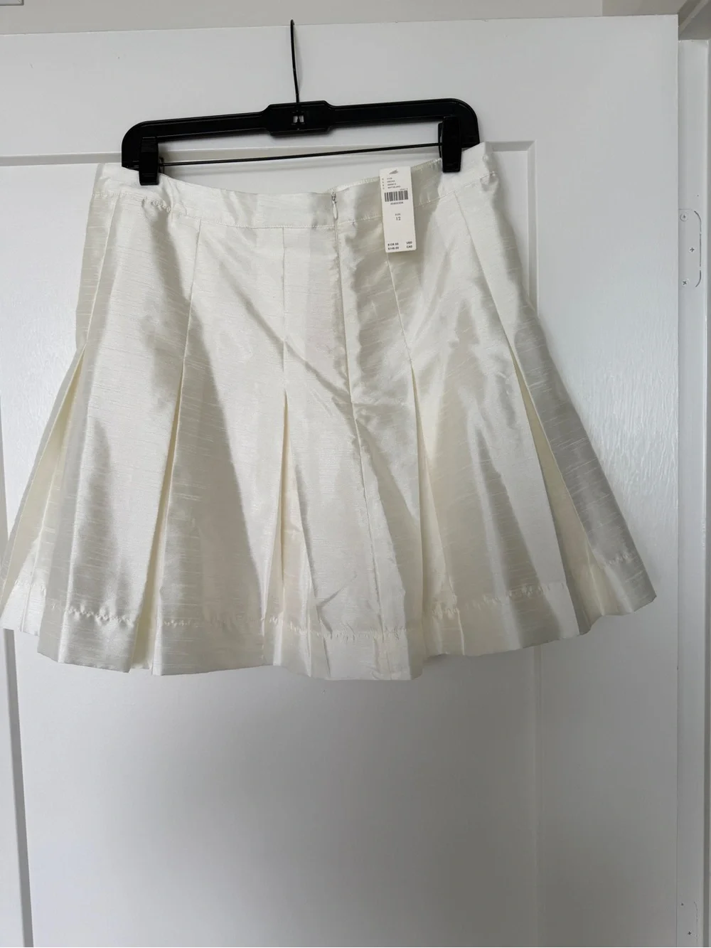 Maeve White Pleated Mini Skirt